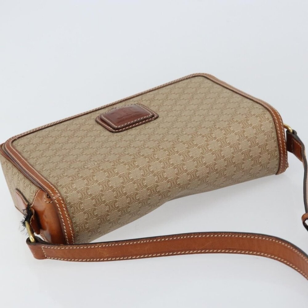 Authentic CELINE Macadam Canvas Shoulder Bag PVC Beige Gold - Picture 13 of 16